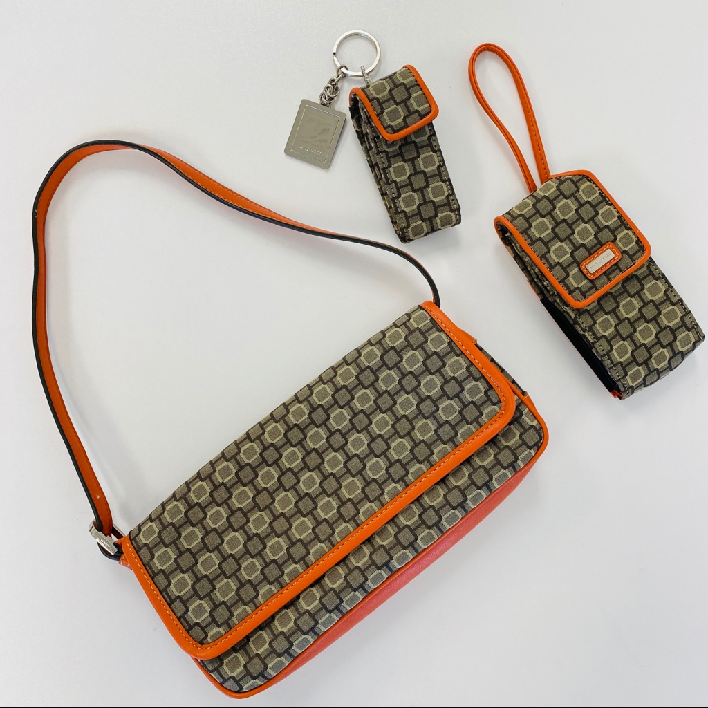 Y2k Vintage Nine West Monogram Orange Purse